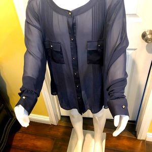 Sheer Navy blouse